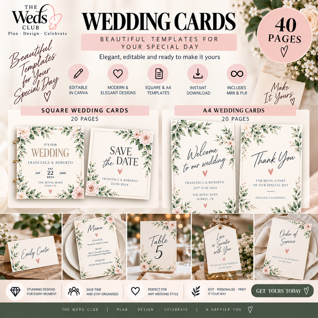 The Ultimate Digital Wedding Planner Bundle | 300+ Pages & Templates